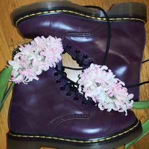 Purple Dr. Martens boots